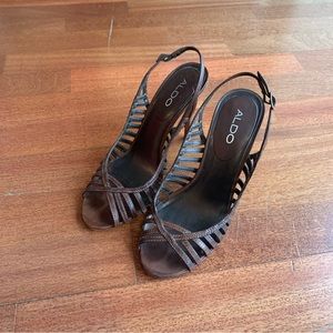 Aldo strap brown high heels